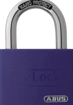 ABUS Zylindervorhangschloss T65AL/40 lila Lock-Tag Schlossk.-B.43mm Alu.versch.-schl. - 80285 0