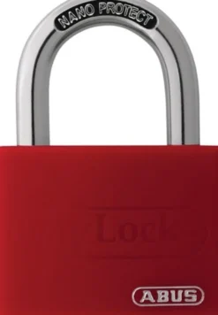 ABUS Zylindervorhangschloss T65AL/40 rot Lock-Tag Schlossk.-B.43mm Alu.versch.-schl. - 80283 6