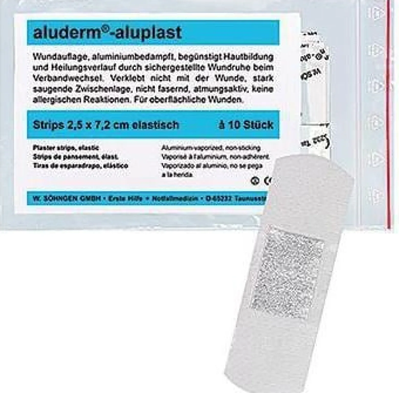 aluderm Pflasterstrip aluplast 1009178 2,5x7,2cm el. 10 St./Pack.