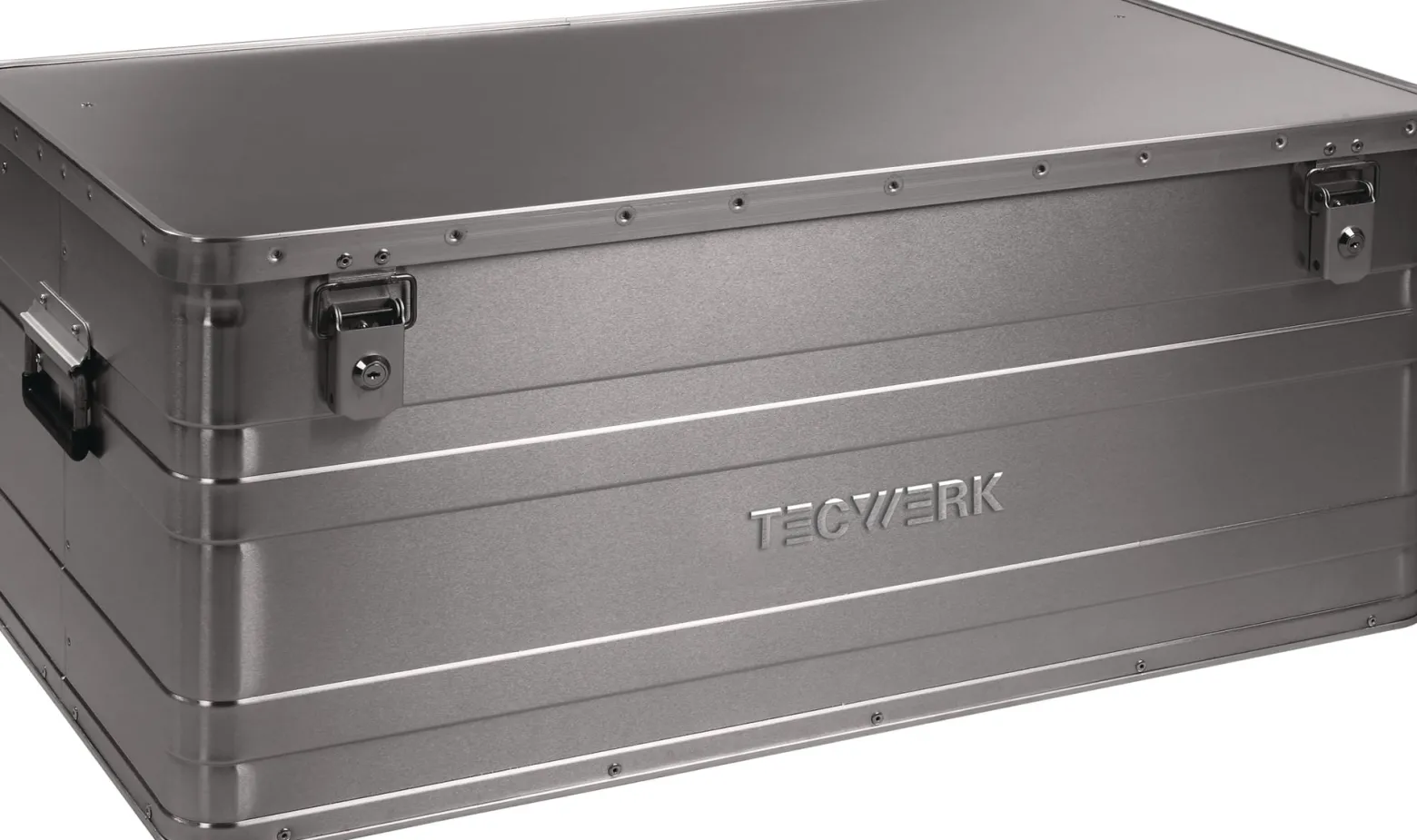 Aluminiumbox L900xB490xH380mm 140l m.Klappverschluss u.Zylinderschl.TECWERK