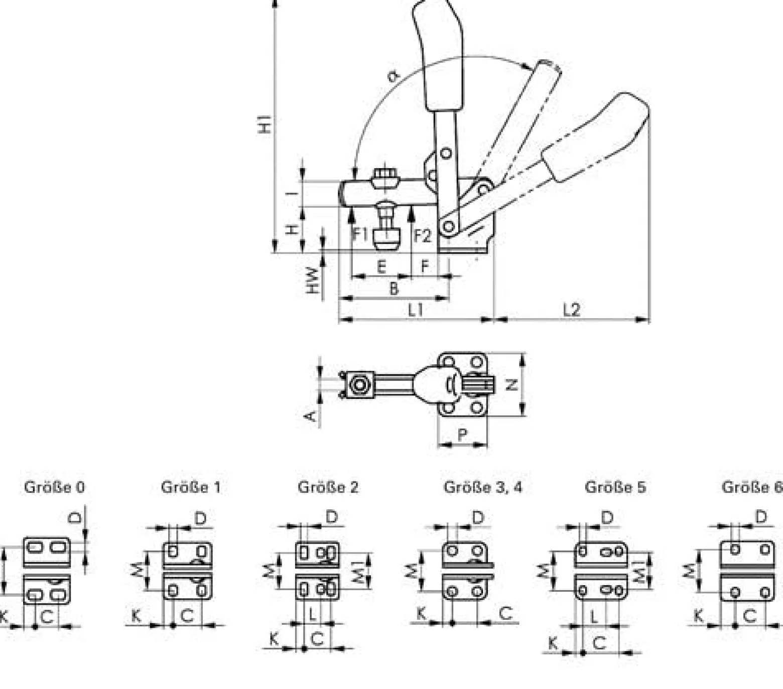 AMF Senkrechtspanner Nr. 6800 Größe 1 - 90019