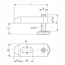 AMF Spanneisen Nr. 6314V 80 mm für T-Nut 10 mm - 70268