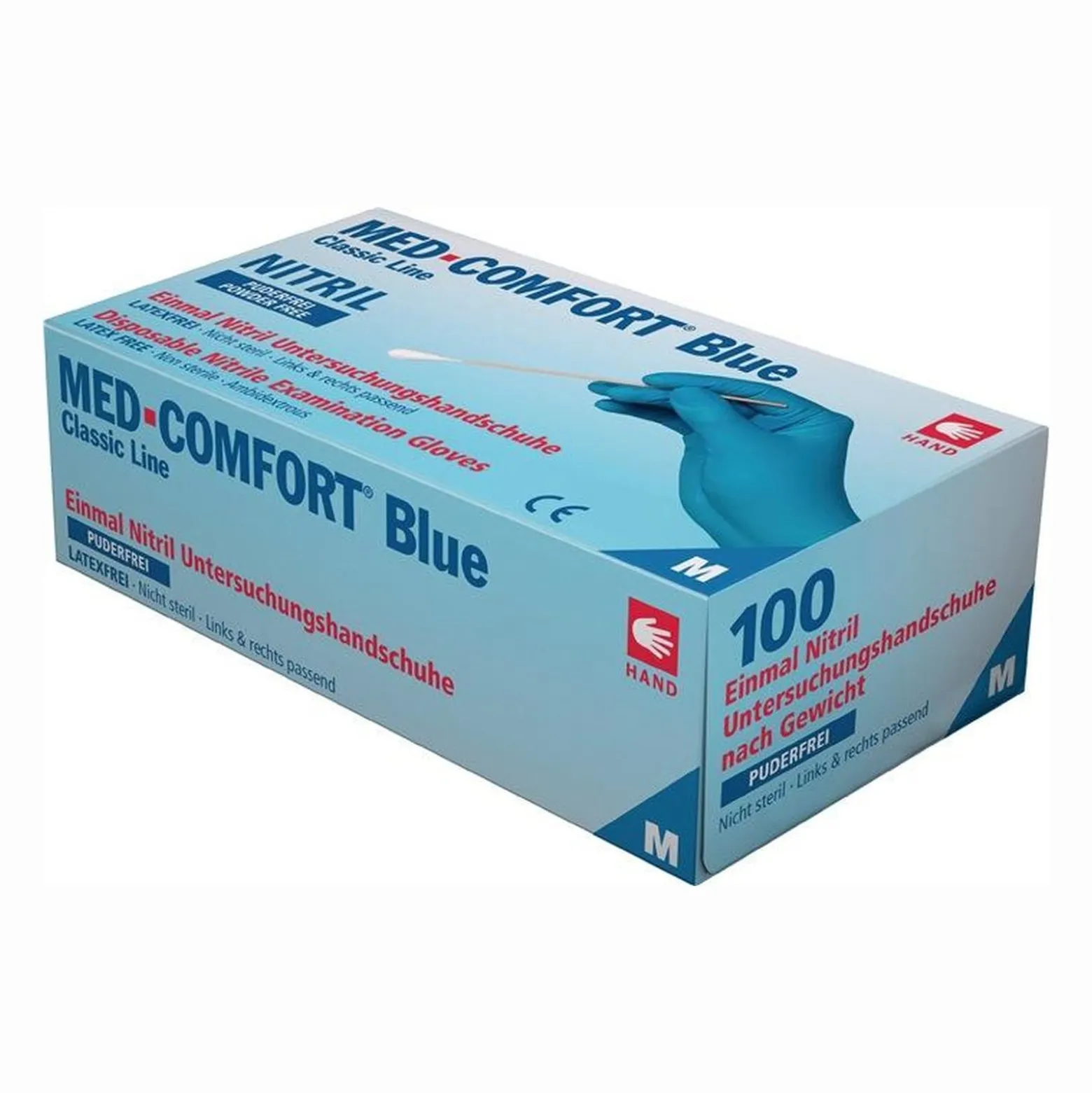 AMPri 100x Einweghandschuhe Med Comfort Blue Gr. M blau - 01192-M