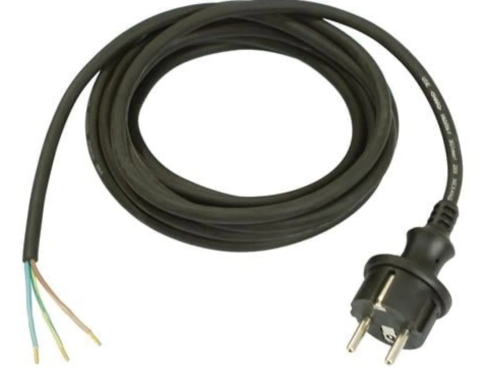 Anschlussleitung H07RN-F 2x1,5mm² 5m Konturenstecker schwarz WEINGÄRTNER