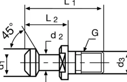 Anzugsbolzen JIS B 6339 BT40 m.Bohr.45 Grad TECWERK