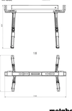 Arbeitsbock MAB 82 615-820mm 590kg METABO
