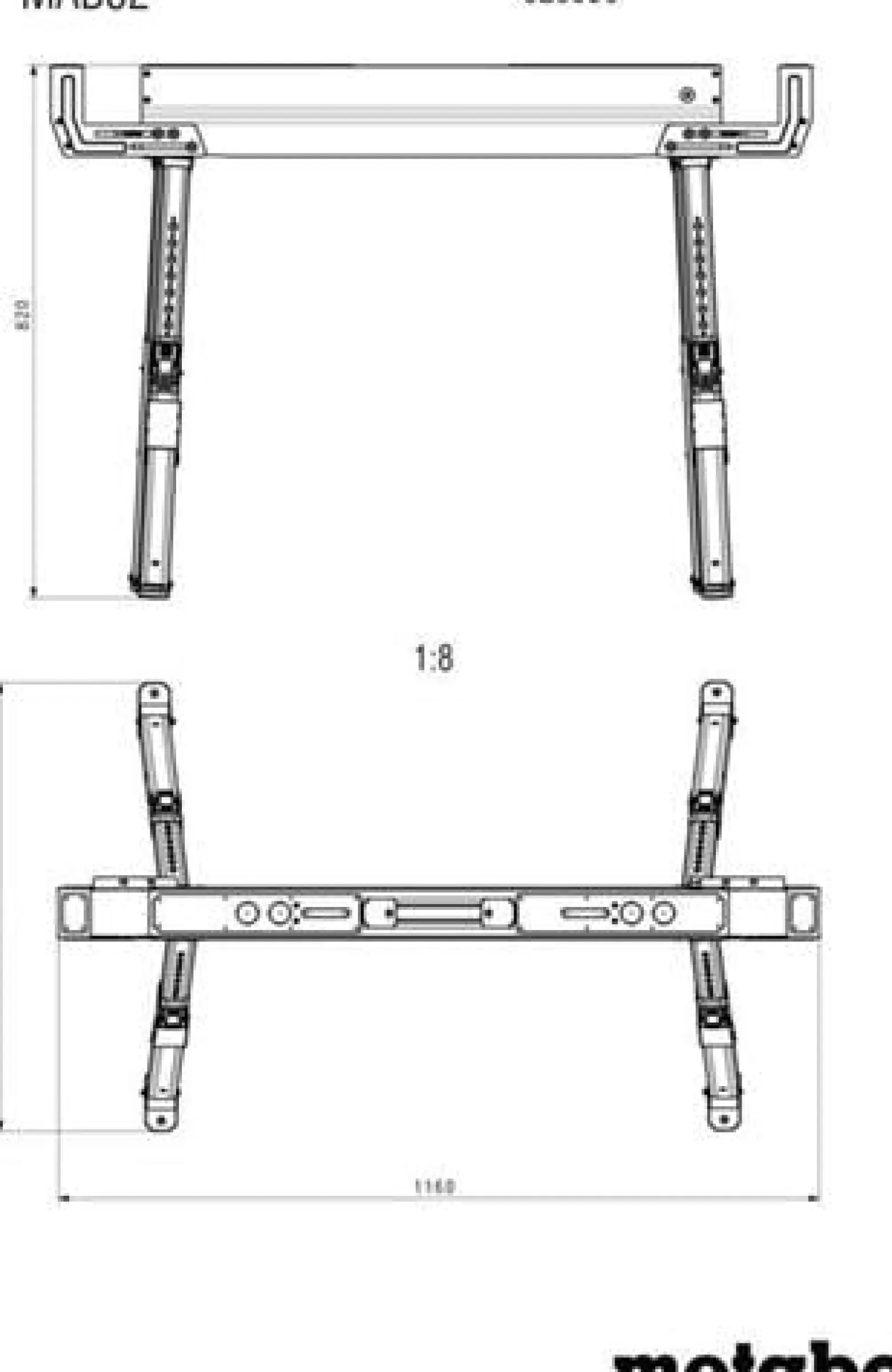 Arbeitsbock MAB 82 615-820mm 590kg METABO