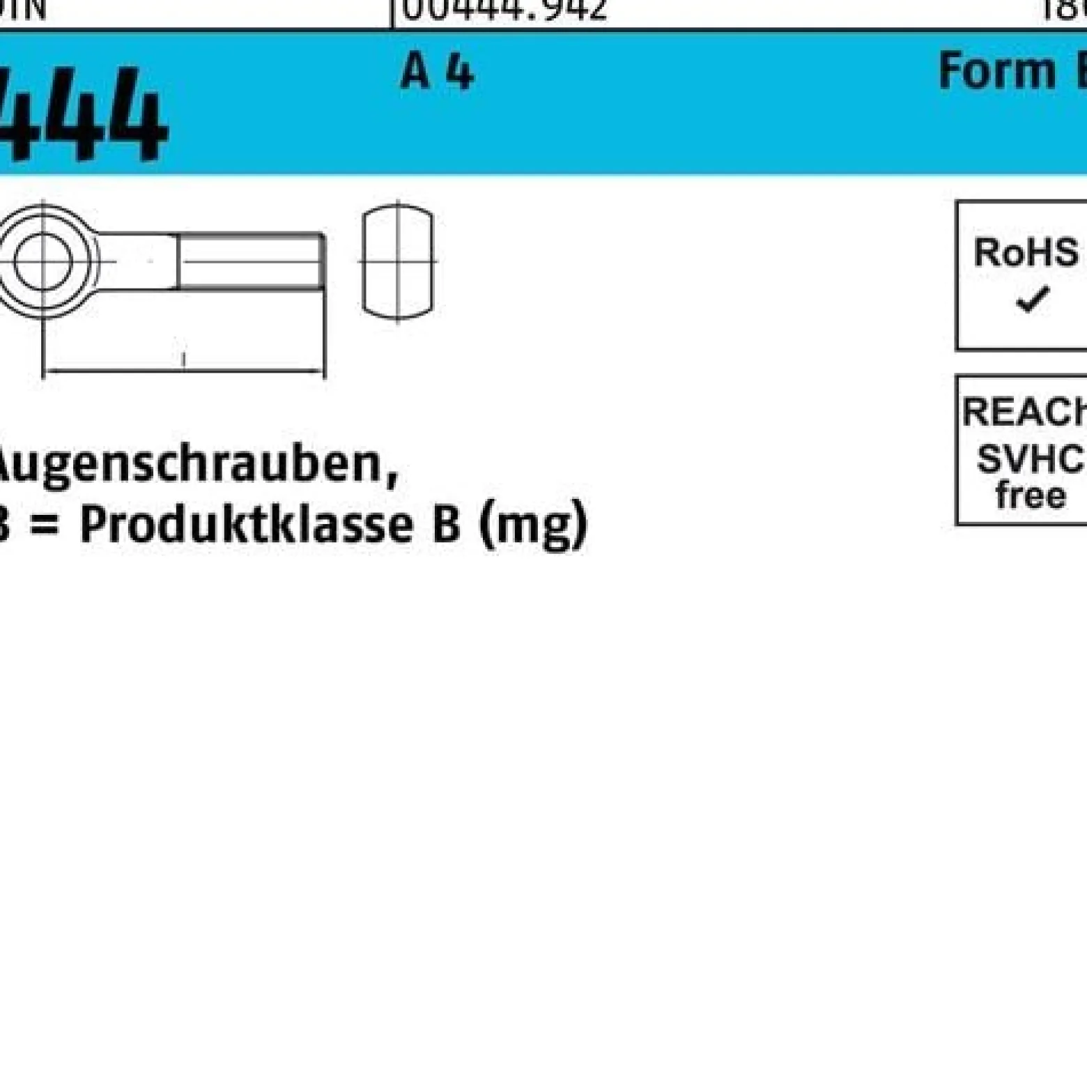 Augenschraube DIN 444 FormB BM 24x 130 A 4 1 Stück
