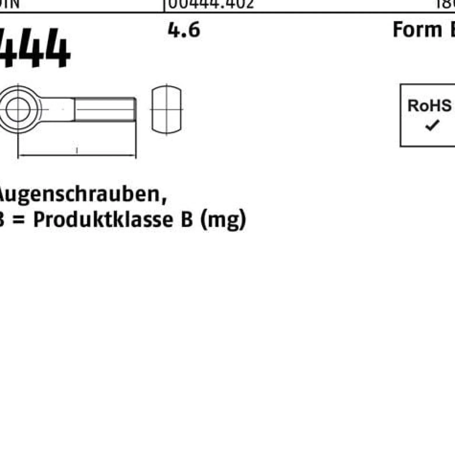 Augenschraube DIN 444 FormB BM 12x 140 4.6 10 Stück