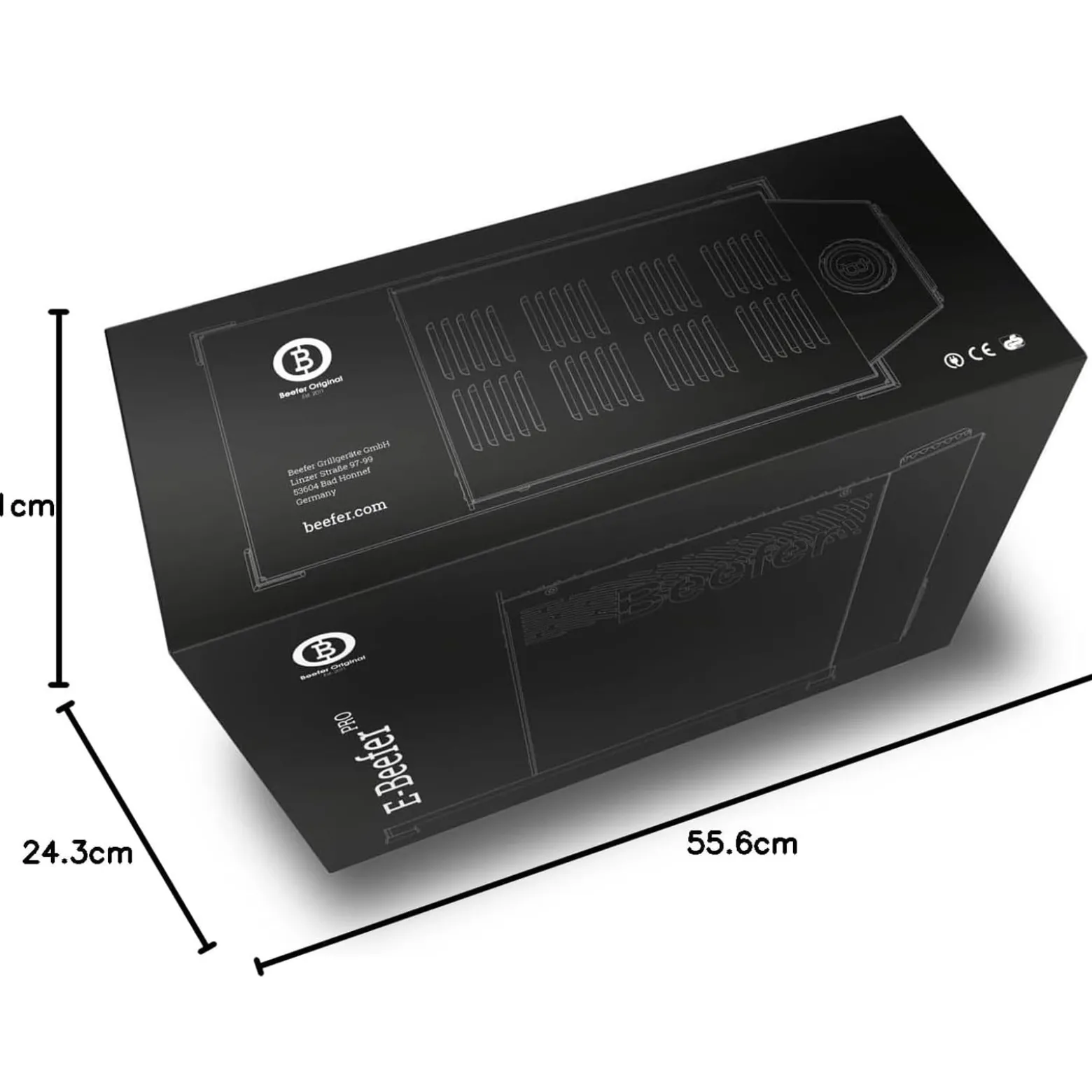 BEEFER E-BEEFER Pro 800°C Oberhitzegrill mit Kochbuch "Der BEEFER 2" im Set - 1400001-Set2