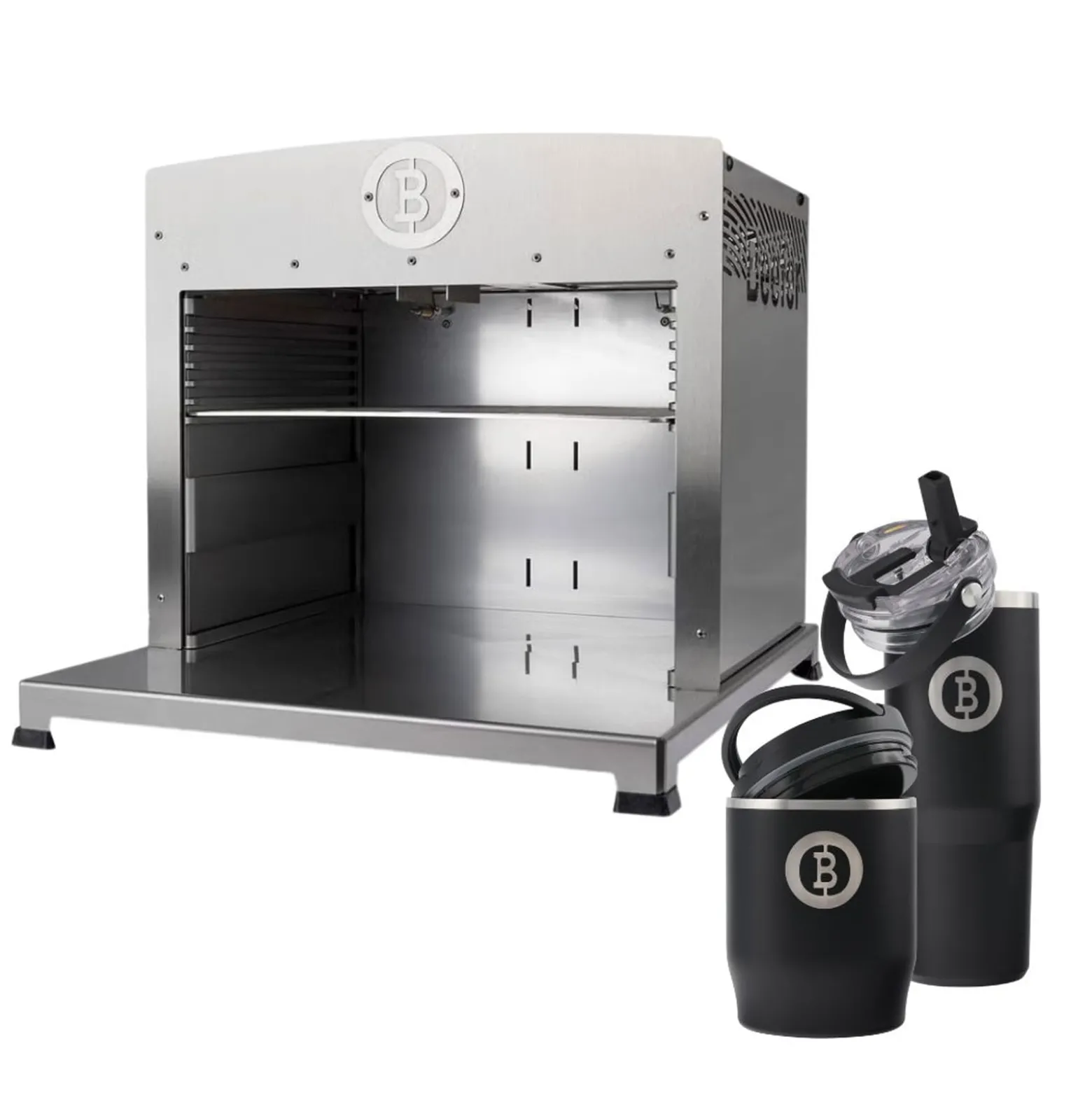 BEEFER Twin Pro DE/AT 50 mbar Propan ohne Trennwand 800°C Oberhitzegrill mit Thermobecher & Thermobehälter im Set - 1130001-Set1