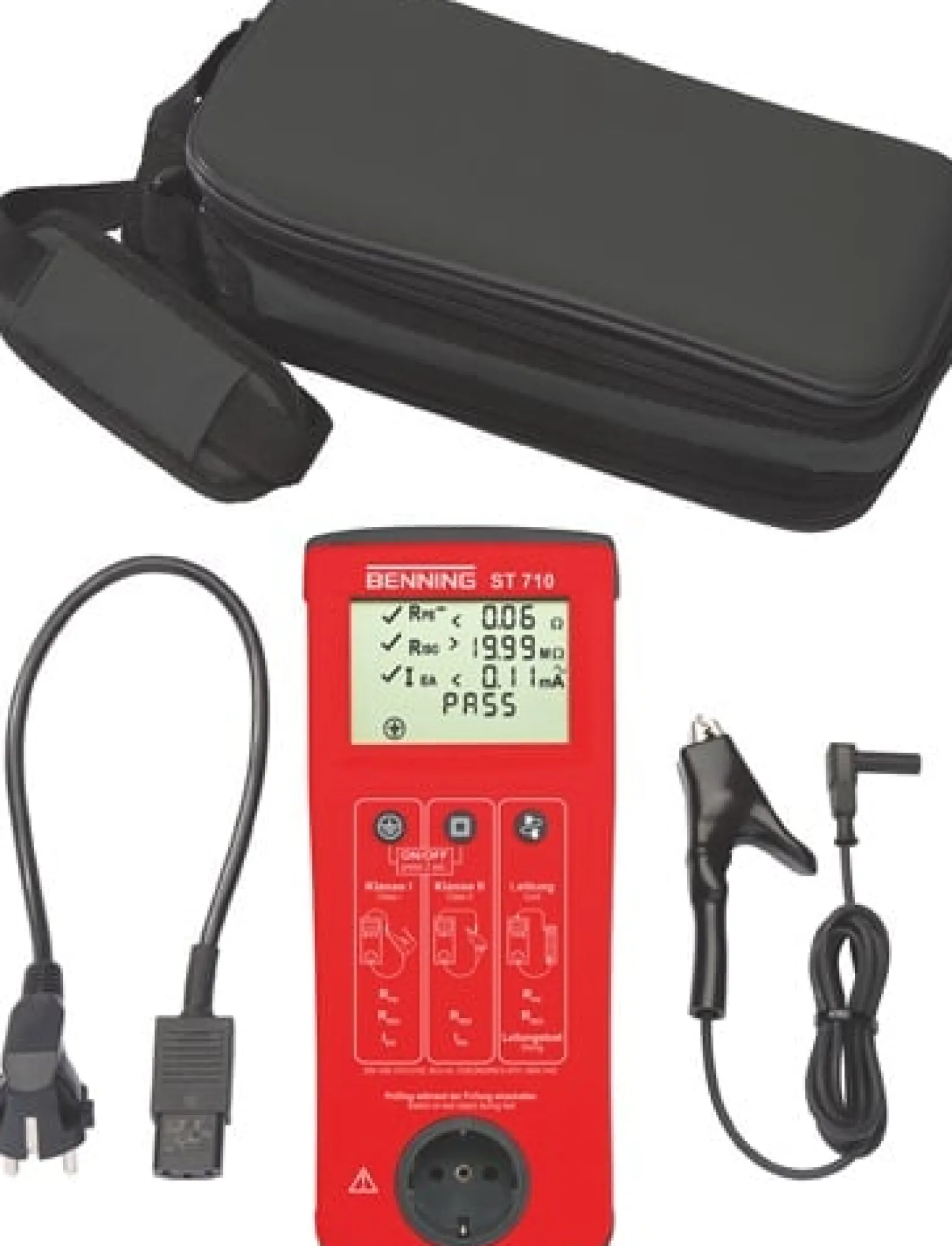 BENNING Gerätetester ST 710 2500 Prüflinge/mit Prüfgerät/Prüfleitung L270xB115xH55mm - 50308