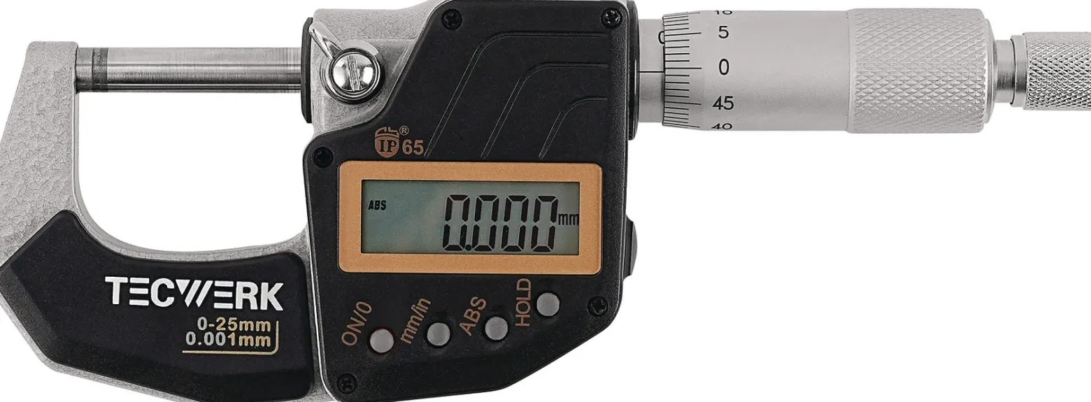 Bügelmessschraube DIN 863/1 IP65 0-25mm dig.TECWERK