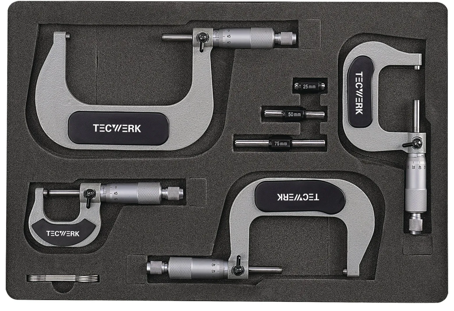 Bügelmessschraubensatz DIN 863/1 0-100mm TECWERK