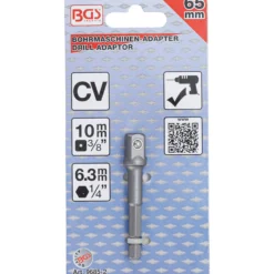 BGS Adapter für Bohrmaschinen Antrieb Außensechskant 6,3 mm (1/4") / Abtrieb Außenvierkant 10 mm (3/8") - 9685-2