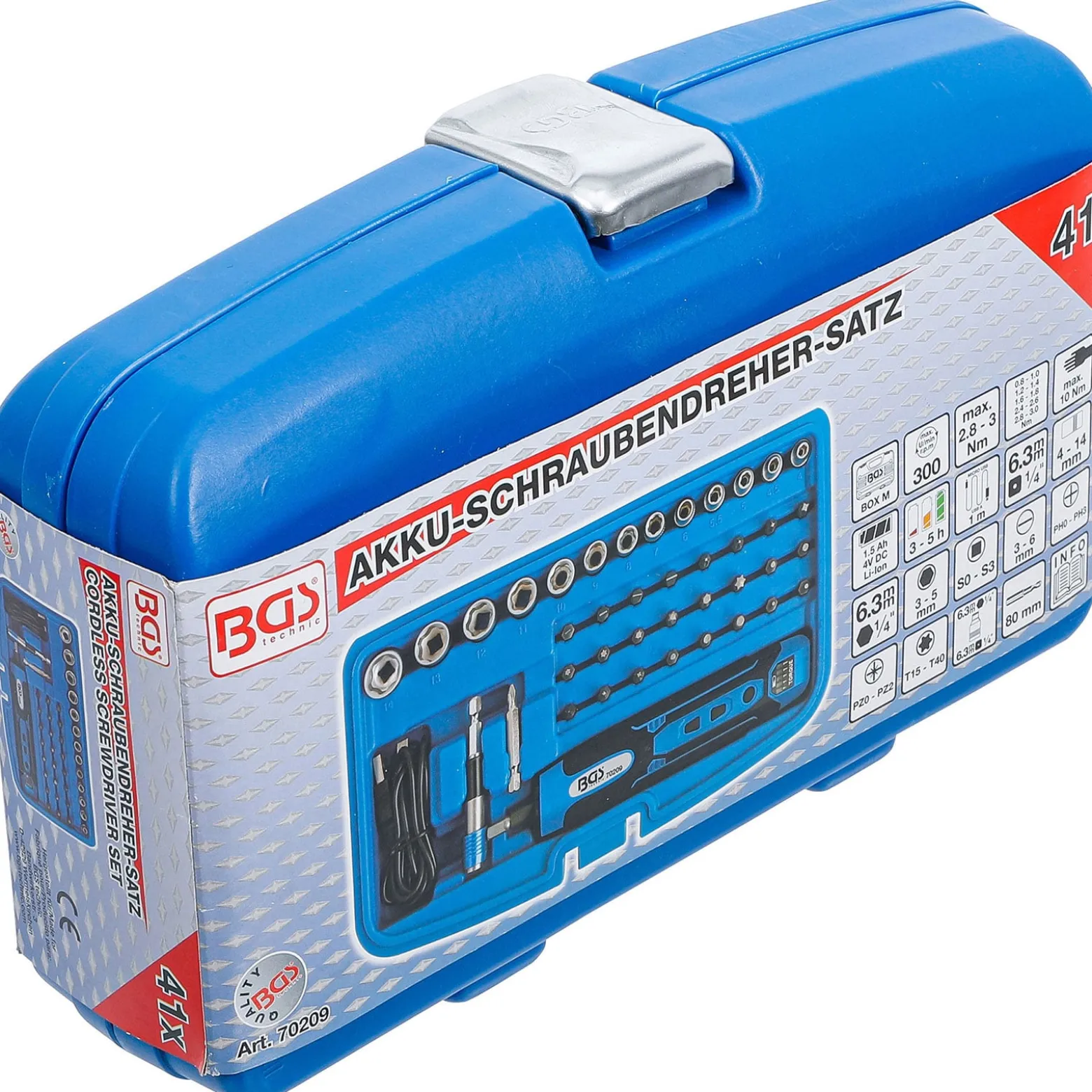 BGS Akku-Schraubendreher inkl. Bit- und Steckschlüssel-Satz 41tlg. - 70209