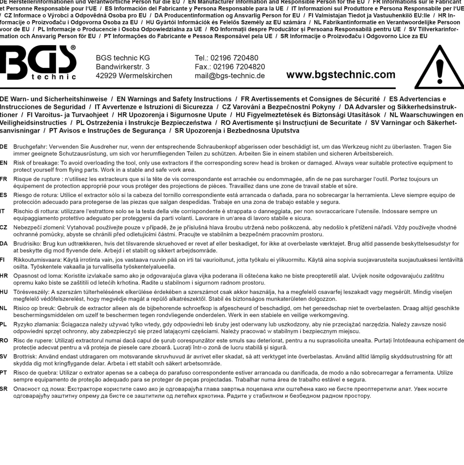 BGS Ausdreh-Satz für Schrauben und Muttern | Antrieb Außensechskant 6,3 mm (1/4") | für Bohrmaschinen | 7-tlg. - 74562