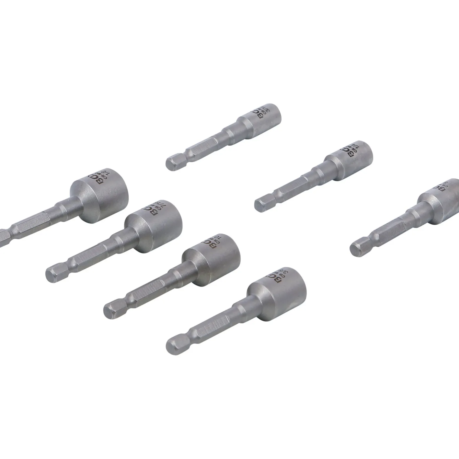 BGS Ausdreh-Satz für Schrauben und Muttern | Antrieb Außensechskant 6,3 mm (1/4") | für Bohrmaschinen | 7-tlg. - 74562