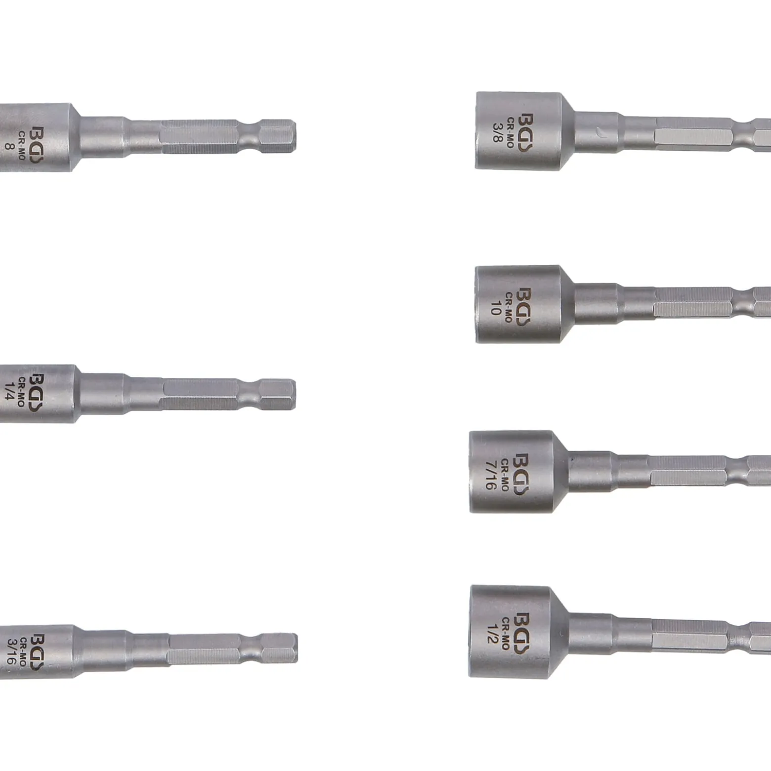 BGS Ausdreh-Satz für Schrauben und Muttern | Antrieb Außensechskant 6,3 mm (1/4") | für Bohrmaschinen | 7-tlg. - 74562