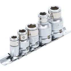 BGS Bit-Adapter-Satz mit Haltekugel Innenvierkant 6,3 mm (1/4") / 10 mm (3/8") / 12,5 mm (1/2") 5-tlg - 70103