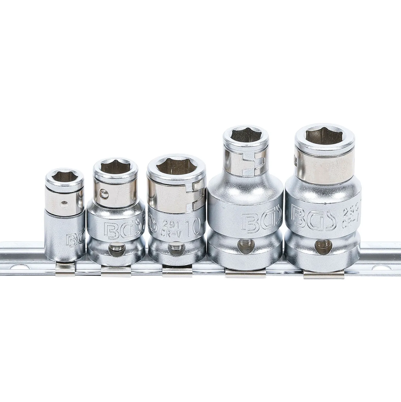 BGS Bit-Adapter-Satz mit Haltekugel Innenvierkant 6,3 mm (1/4") / 10 mm (3/8") / 12,5 mm (1/2") 5-tlg - 70103
