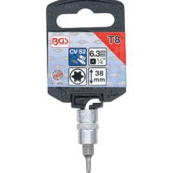 BGS Bit-Einsatz Antrieb Innenvierkant 6,3 mm (1/4") T-Profil (für Torx) T8 - 2589