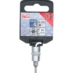 BGS Bit-Einsatz Antrieb Innenvierkant 6,3 mm (1/4") T-Profil (für Torx) T9 - 2588