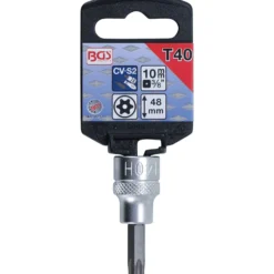 BGS Bit-Einsatz Antrieb Innenvierkant 10 mm (3/8") T-Profil (für Torx) mit Bohrung T40 - 2575