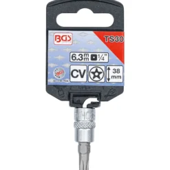 BGS Bit-Einsatz Antrieb Innenvierkant 6,3 mm (1/4") TS-Profil (für Torx Plus) mit Bohrung TS30 - 5184-TS30