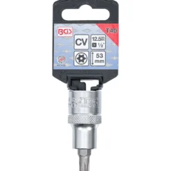 BGS Bit-Einsatz Antrieb Innenvierkant 12,5 mm (1/2") T-Profil (für Torx) mit Bohrung T40 - 4326