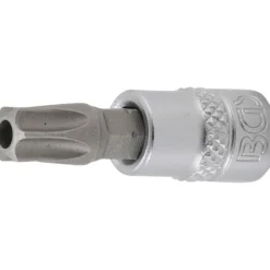 BGS Bit-Einsatz Antrieb Innenvierkant 6,3 mm (1/4") T-Profil (für Torx) mit Bohrung T45 - 2165-T45