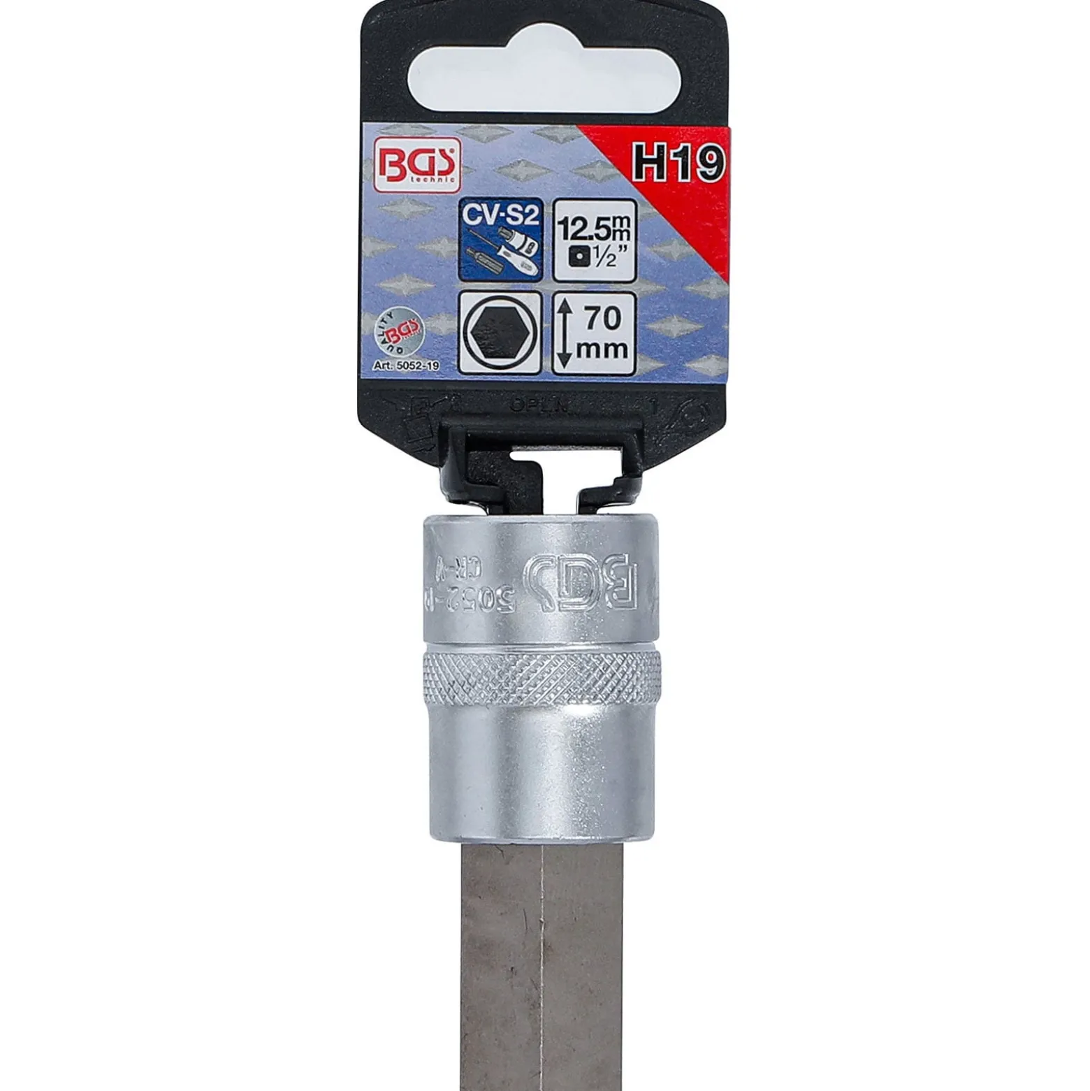 BGS Bit-Einsatz Antrieb Innenvierkant 12,5 mm (1/2") Innensechskant 19 mm - 5052-19