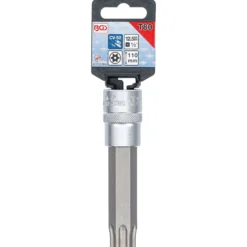 BGS Bit-Einsatz Länge 110 mm Antrieb Innenvierkant 12,5 mm (1/2") T-Profil (für Torx) mit Bohrung T80 - 5103-TB80