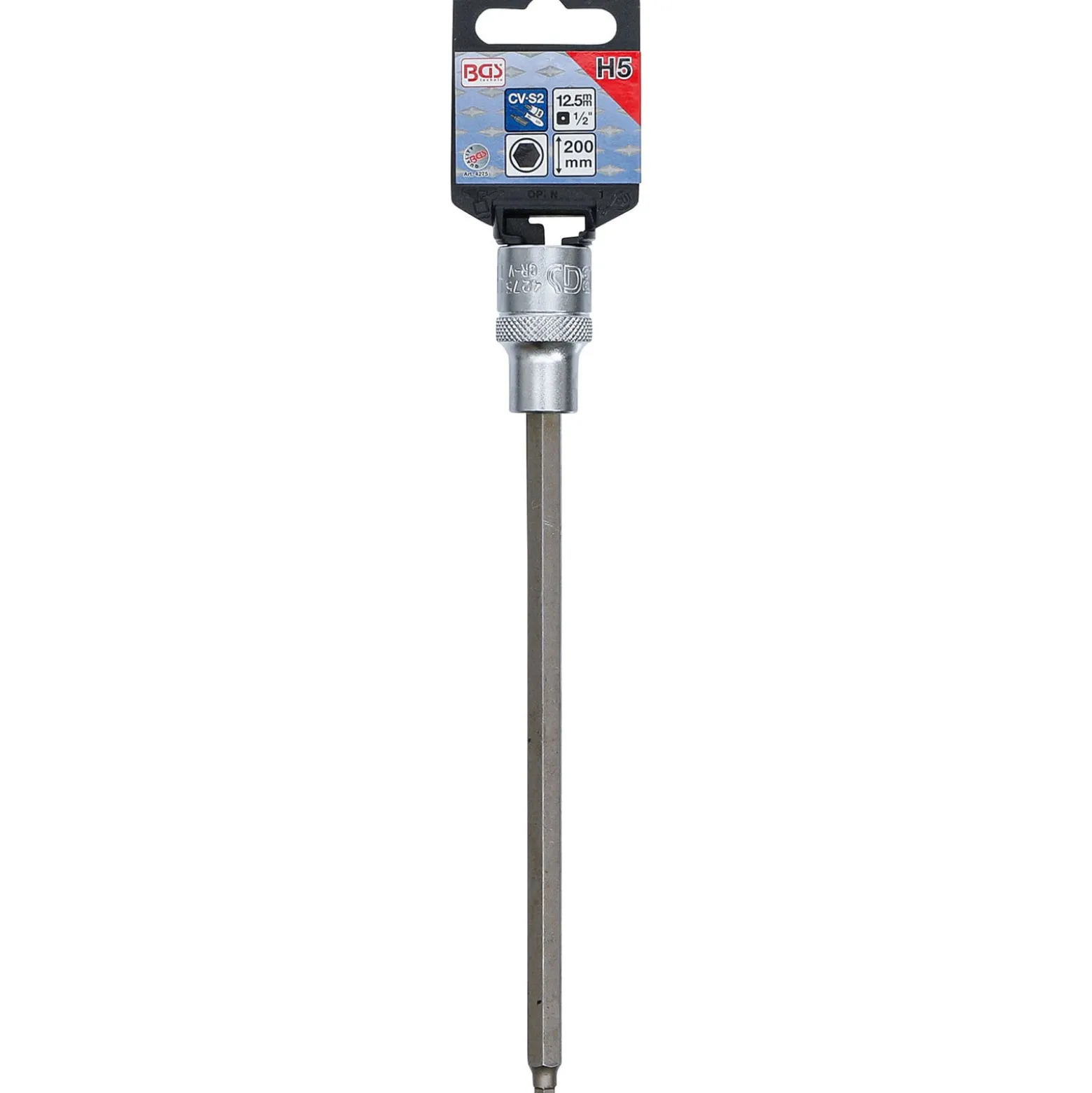 BGS Bit-Einsatz Länge 200 mm Antrieb Innenvierkant 12,5 mm (1/2") Innensechskant 5 mm - 4275