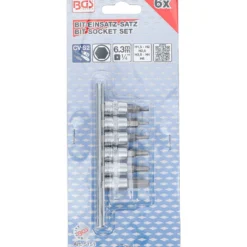 BGS Bit-Einsatz-Satz Antrieb Innenvierkant 6,3 mm (1/4") Innensechskant 1,5 - 6 mm 6tlg. - 5151