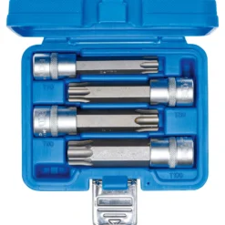 BGS Bit-Einsatz-Satz Antrieb Innenvierkant 12,5 mm (1/2") T-Profil (für Torx) mit Bohrung 4tlg. - 5103