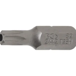 BGS Bit Länge 25 mm Antrieb Außensechskant 6,3 mm (1/4") T-Profil (für Torx) mit Bohrung T25 - 2442