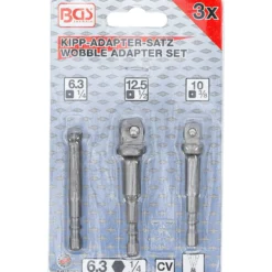BGS Bohrmaschinen-Kippadapter-Satz Antrieb Außensechskant 6,3 mm (1/4") 3tlg. - 9162