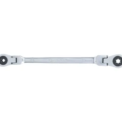 BGS Doppel-Ratschen-Ringschlüssel abwinkelbar mit E-Profil Ringköpfen SW E6 x E8 - 71028-6X8