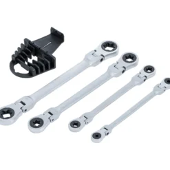 BGS Doppel-Ratschen-Ringschlüssel-Satz abwinkelbar mit E-Profil Ringköpfen SW E6 – E24 mm 4tlg. - 71028