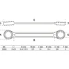 BGS Doppel-Ringschlüssel extra flach SW 21 x 23 mm - 30340