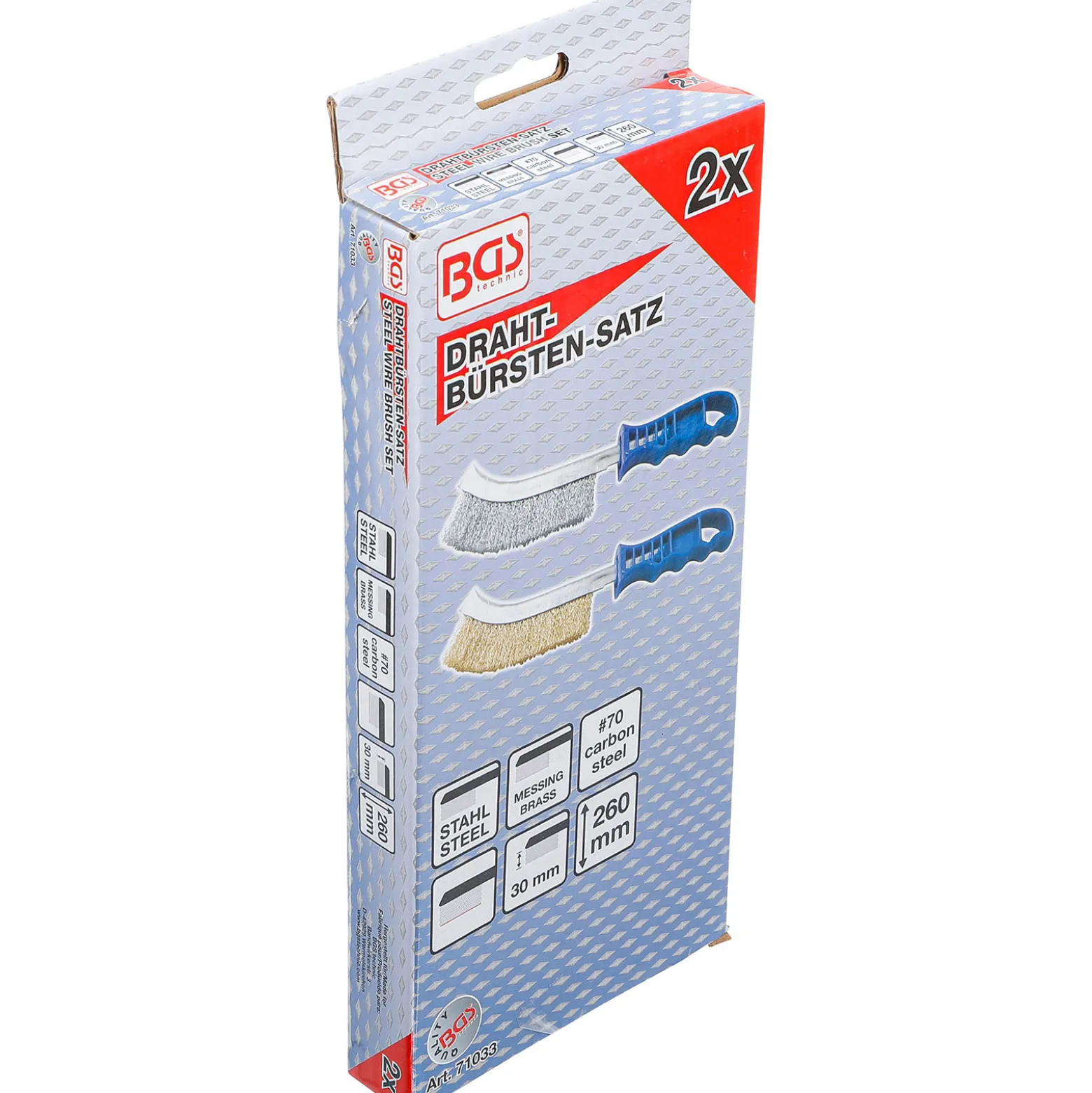 BGS Drahtbürsten-Satz Stahl und Messingdraht 260 mm 2tlg. - 71033