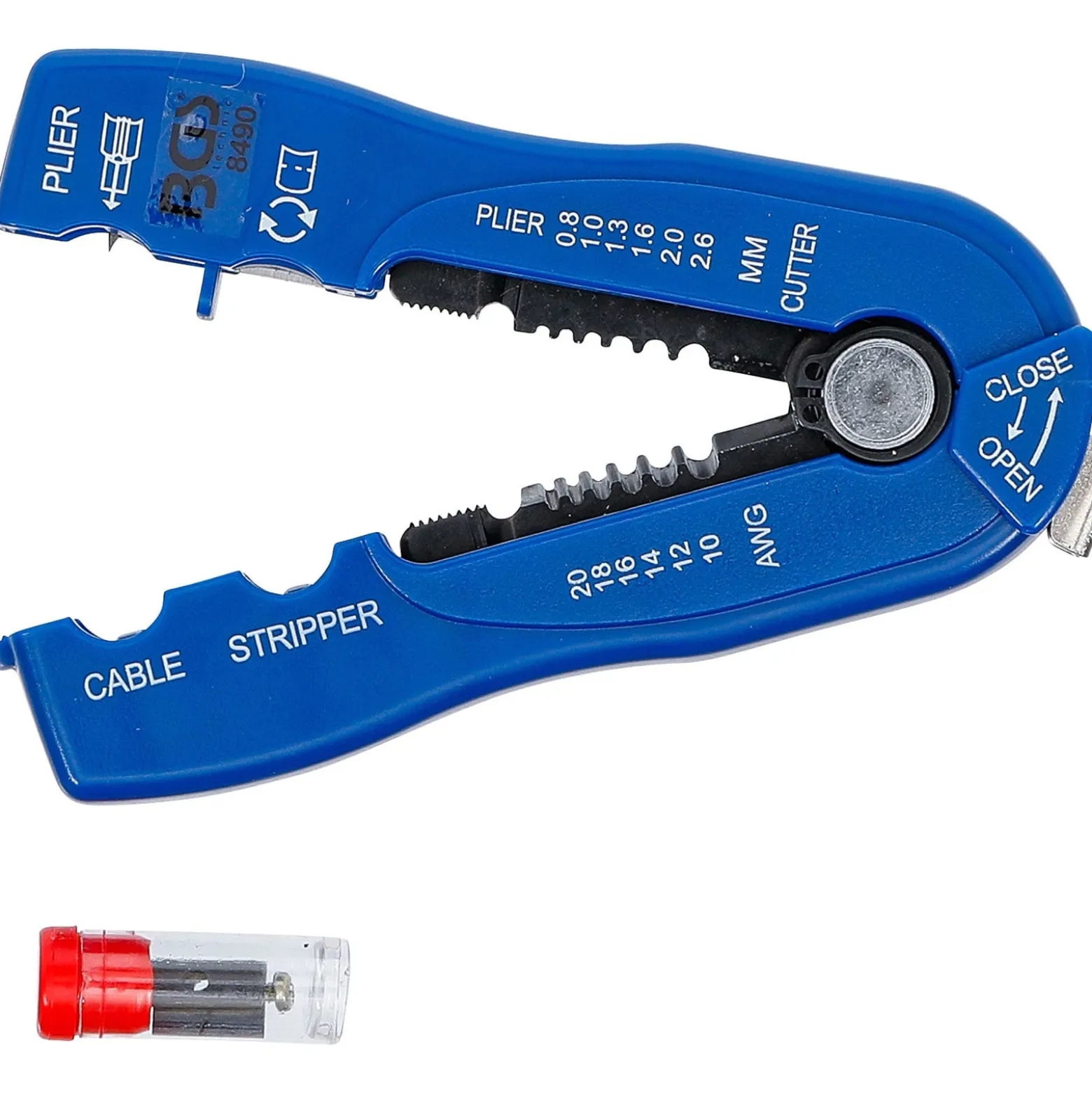 BGS Draht-/Kabel-Abisolierer "2-IN-1" 0,8 - 2,6 mm - 8490