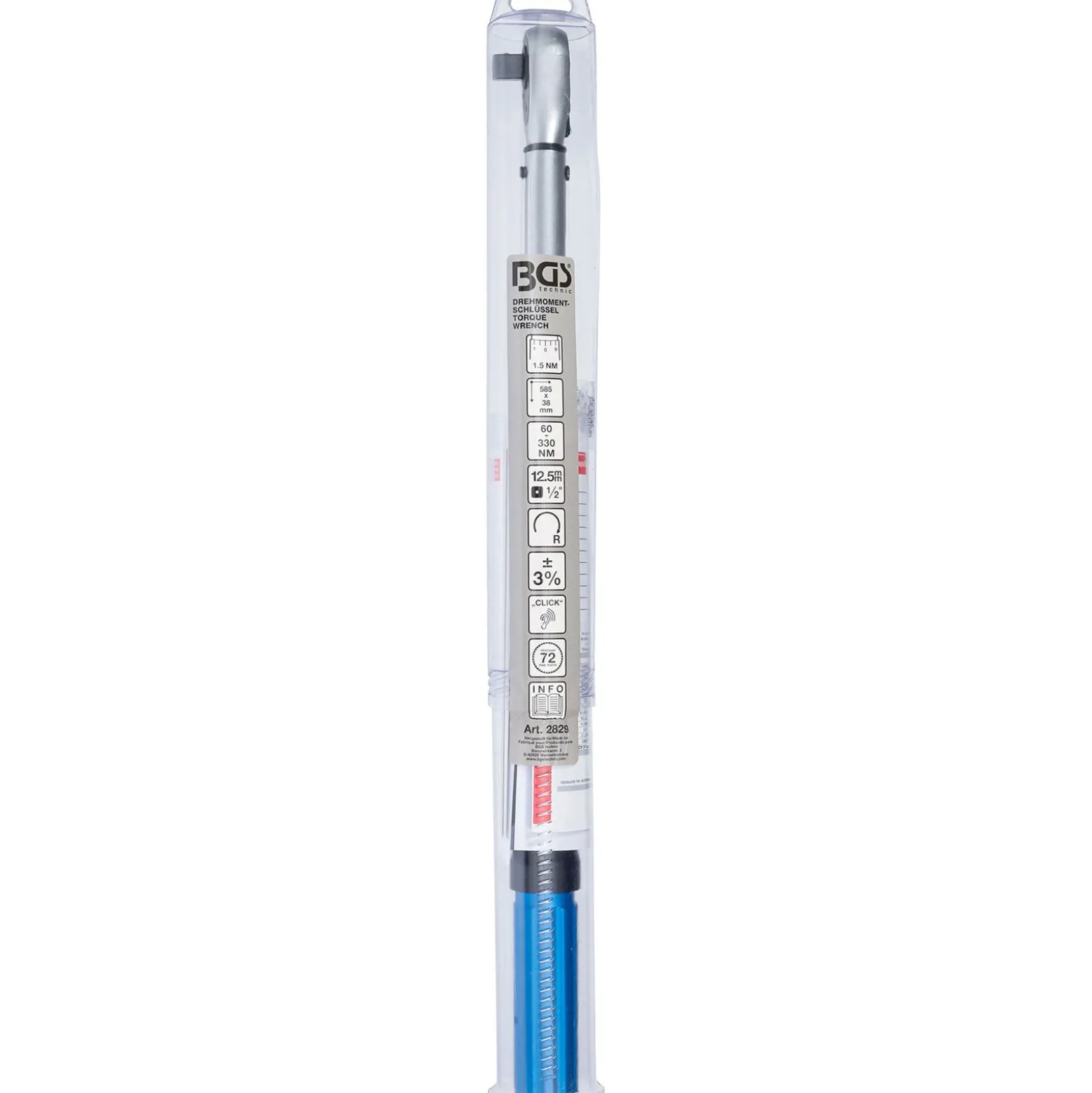 BGS Drehmomentschlüssel Abtrieb Außenvierkant 12,5 mm (1/2") 60 - 330 Nm - 2829