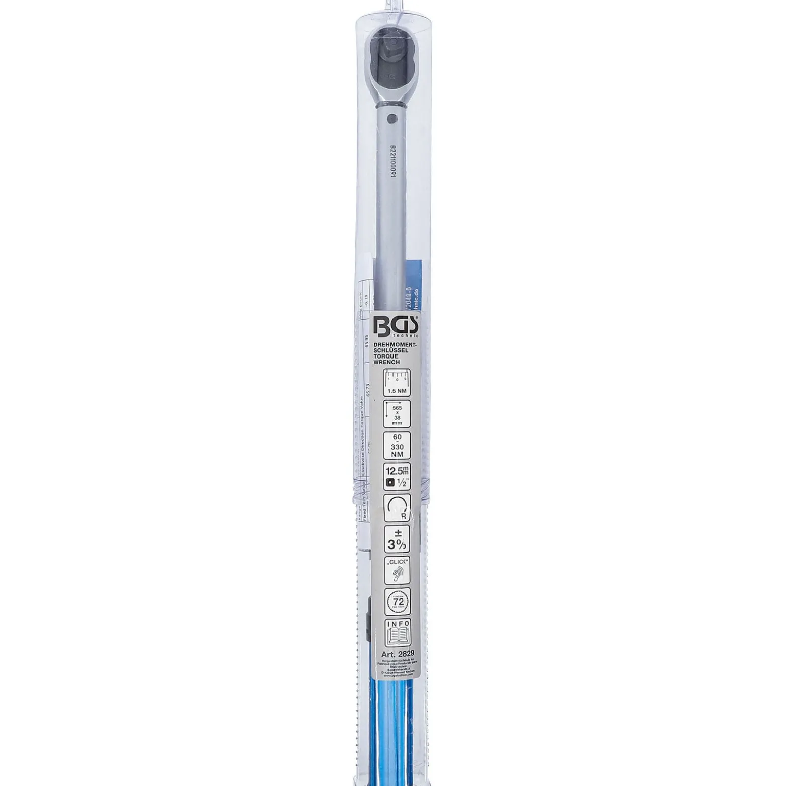 BGS Drehmomentschlüssel Abtrieb Außenvierkant 12,5 mm (1/2") 60 - 330 Nm - 2829