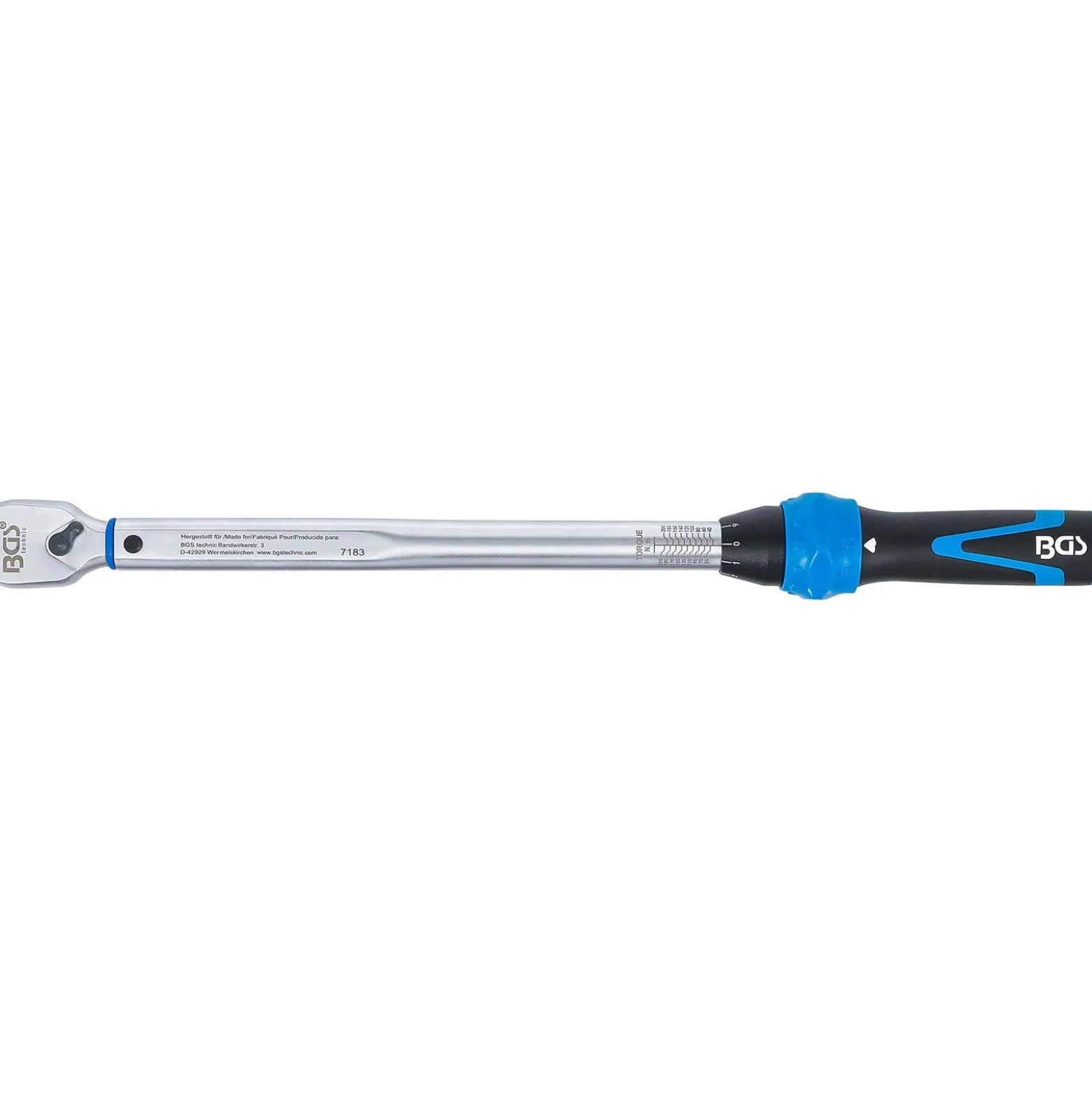 BGS Drehmomentschlüssel Abtrieb Außenvierkant 12,5 mm (1/2") 40 - 210 Nm - 7183