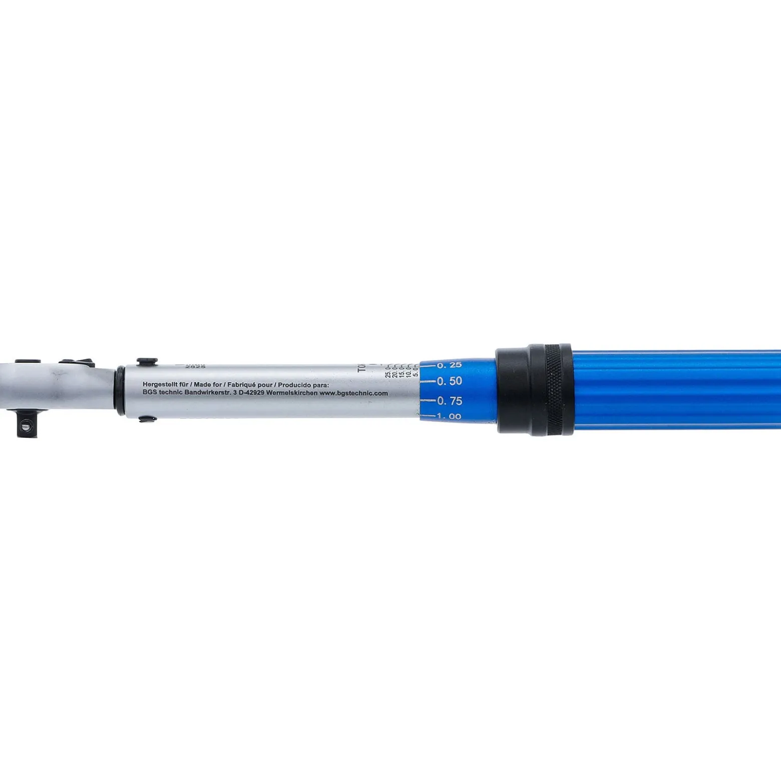 BGS Drehmomentschlüssel Abtrieb Außenvierkant 6,3 mm (1/4") 5 - 25 Nm - 2825