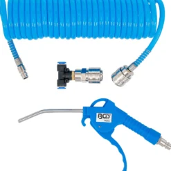 BGS Druckluft-Ausblaspistole mit Druckluft-Spiralschlauch und T-Verbinder - 74253