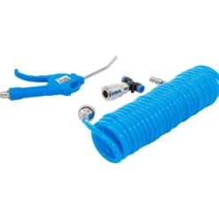 BGS Druckluft-Ausblaspistole mit Druckluft-Spiralschlauch und T-Verbinder - 74253