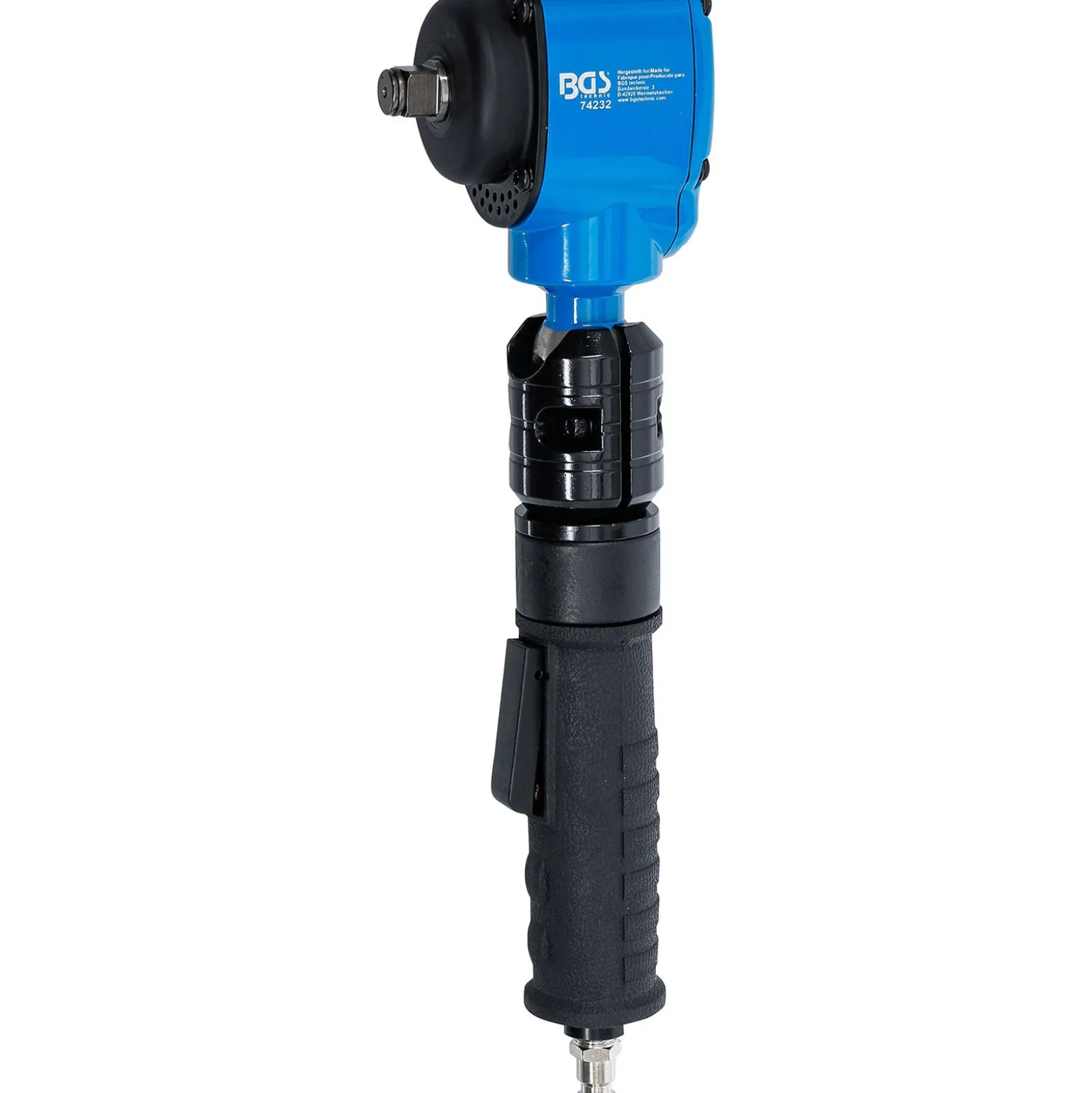 BGS Druckluft-Schlagschrauber abgewinkelt mit dreh- und neigbarem Kopf 12,5 mm (1/2") 650 Nm - 74232